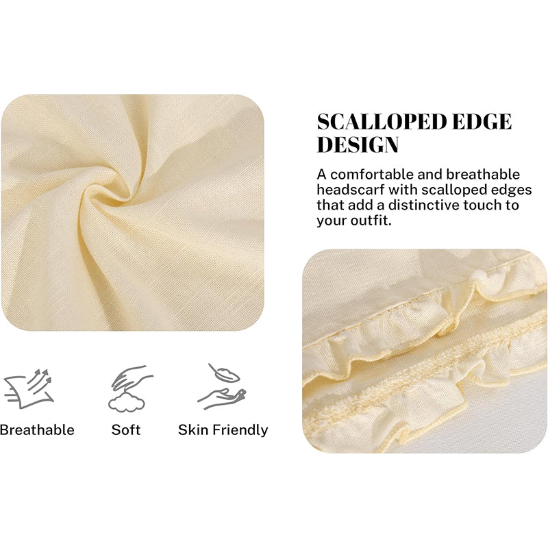 Women Medieval Headscarf Renaissance Linen Head Covering Latin Mass Church Cruseler Veil Costume Accessories