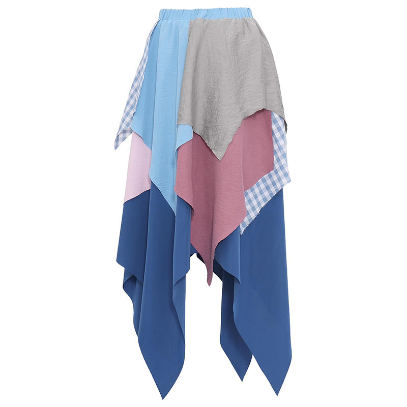Women Medieval Renaissance Scrappy Asymmetrical Skirt High Waist Long Splicing Dress For Party Festival Daily Wear