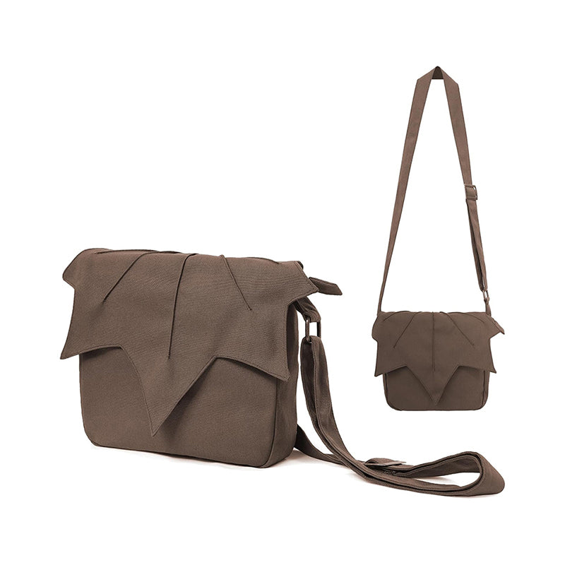 Women Men Medieval Renaissance Leaf Bag Ren Faire Purse Elf Pouch Bag Canvas Adjustable Zipper Fairy Purse Cosplay Costume Accessories