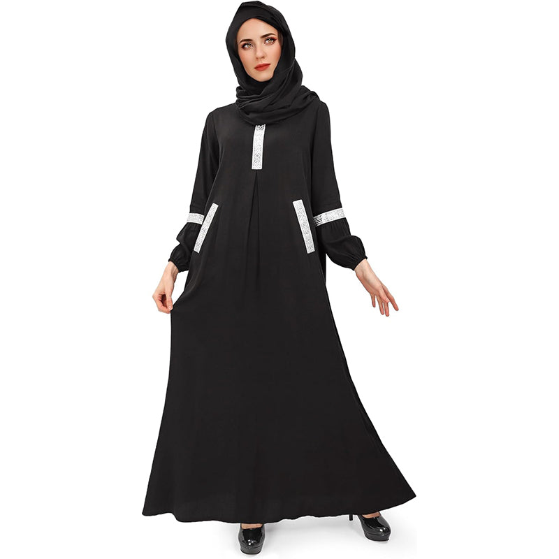 Women Muslim Abayas Dress with Hijabs Long Sleeve Modest Dubai Outfits Arabian Robe Prayer Clothes