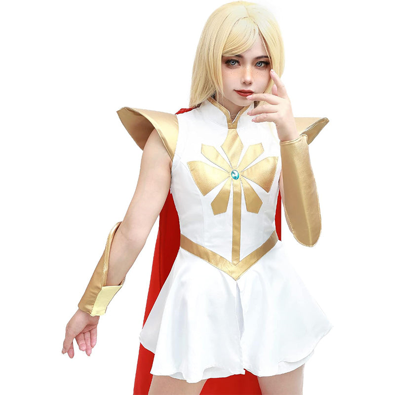Women Power Princess Cosplay Dress With Red Cloak for Halloween Party