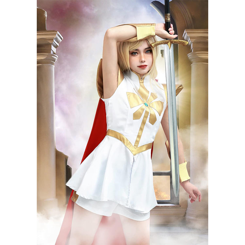 Women Power Princess Cosplay Dress With Red Cloak for Halloween Party