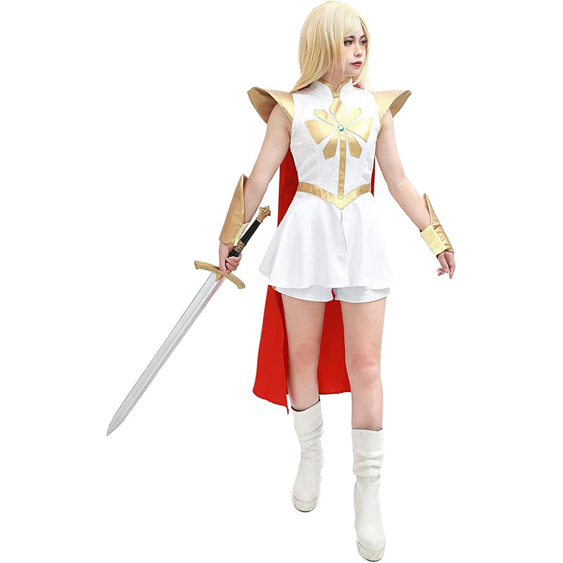 Women Power Princess Cosplay Dress With Red Cloak for Halloween Party