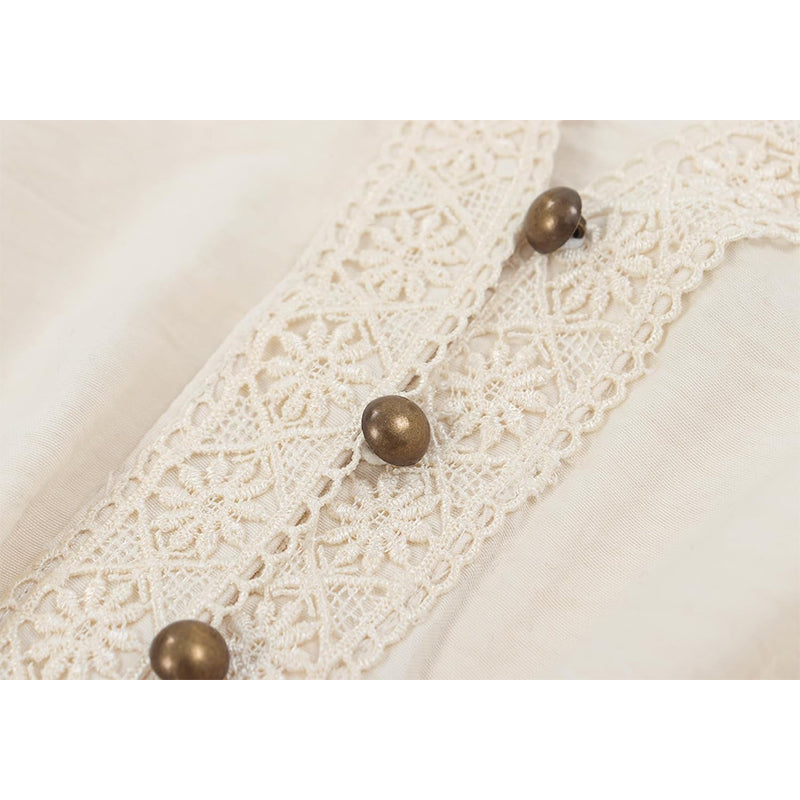 Women Renaissance Blouse Pirate Top Gothic Shirt V-neck Lantern Sleeves Shirt Smocked Waist Victorian Blouse For Party Daily Wear