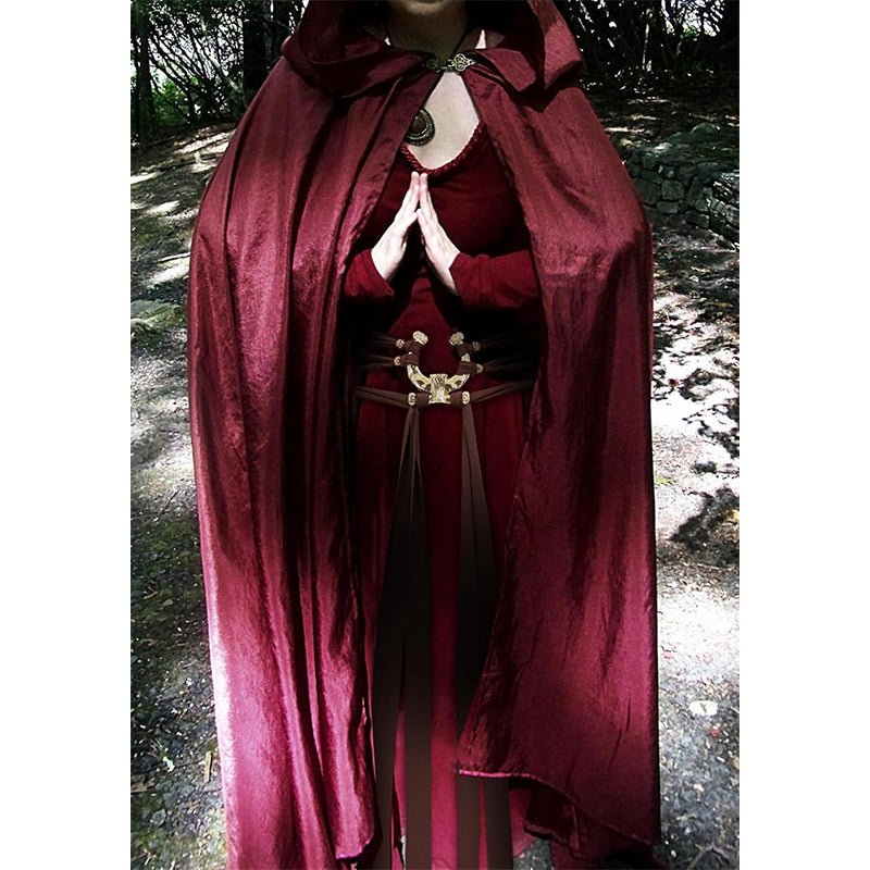 Women Renaissance Dress Cross Belt Medieval Witch Pagan Rope Waist Chain Dress Belt Costume Accessories
