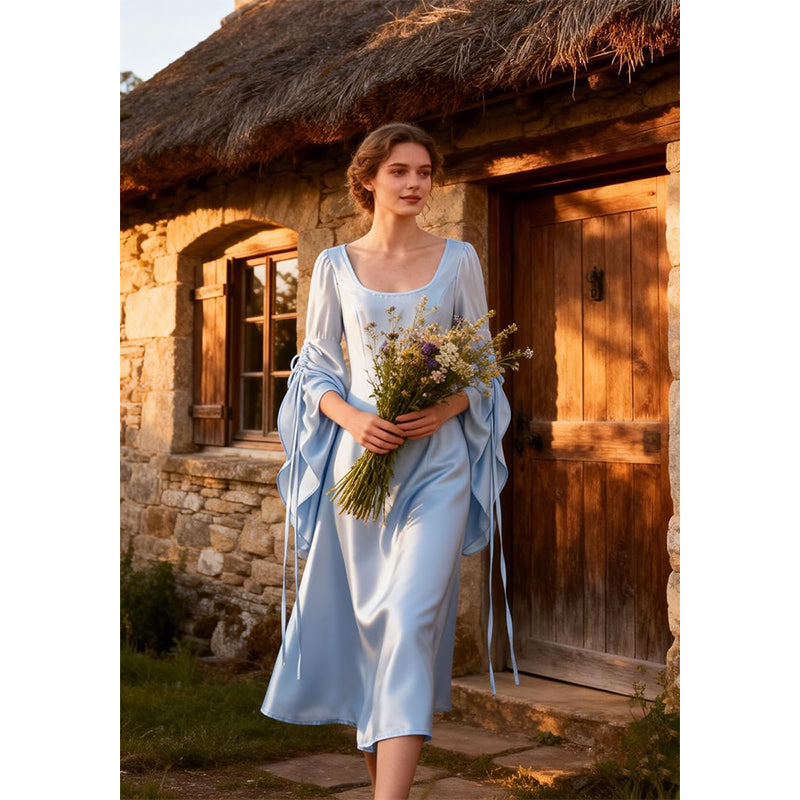 Women Renaissance Dress Fairy Costume Long Dress Victorian Medieval Underdress Ren Faire Skirt Long Dress For Party Festival Daily Wear