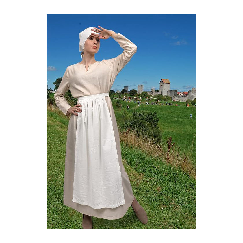 Women Renaissance Half Apron Medieval Vintage Linen Waist Apron Cosplay Costume Accessories