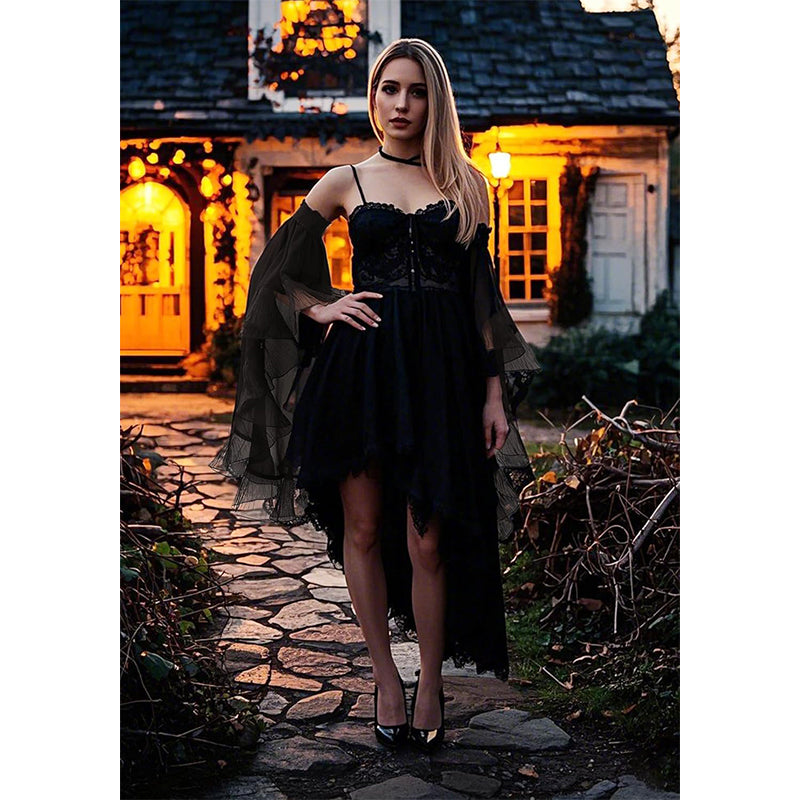 Women Victorian Detachable Sleeve Gothic Tulle Sleeves Mesh Cuffs Chiffon Lace Arm Sleeves