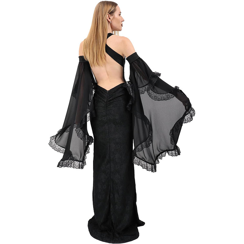 Women Victorian Detachable Sleeve Gothic Tulle Sleeves Mesh Cuffs Chiffon Lace Arm Sleeves