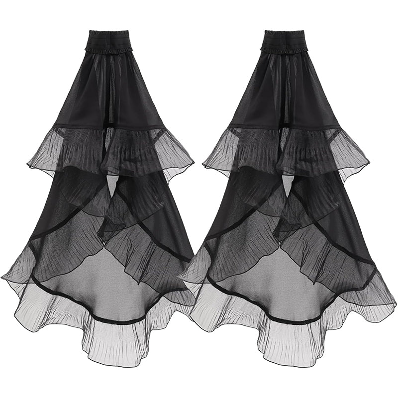 Women Victorian Detachable Sleeve Gothic Tulle Sleeves Mesh Cuffs Chiffon Lace Arm Sleeves