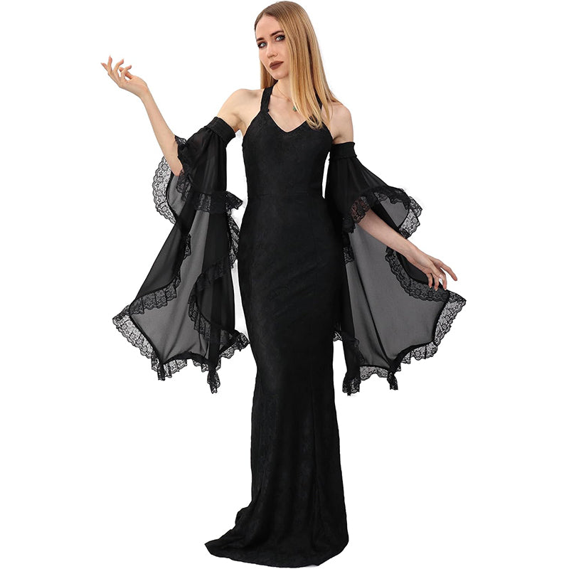 Women Victorian Detachable Sleeve Gothic Tulle Sleeves Mesh Cuffs Chiffon Lace Arm Sleeves