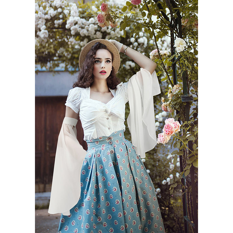 Women Victorian Long Tulle Gloves Gothic Black White Lace Chiffon Detachable Sleeves Vampire Witch Cosplay Costume Accessories