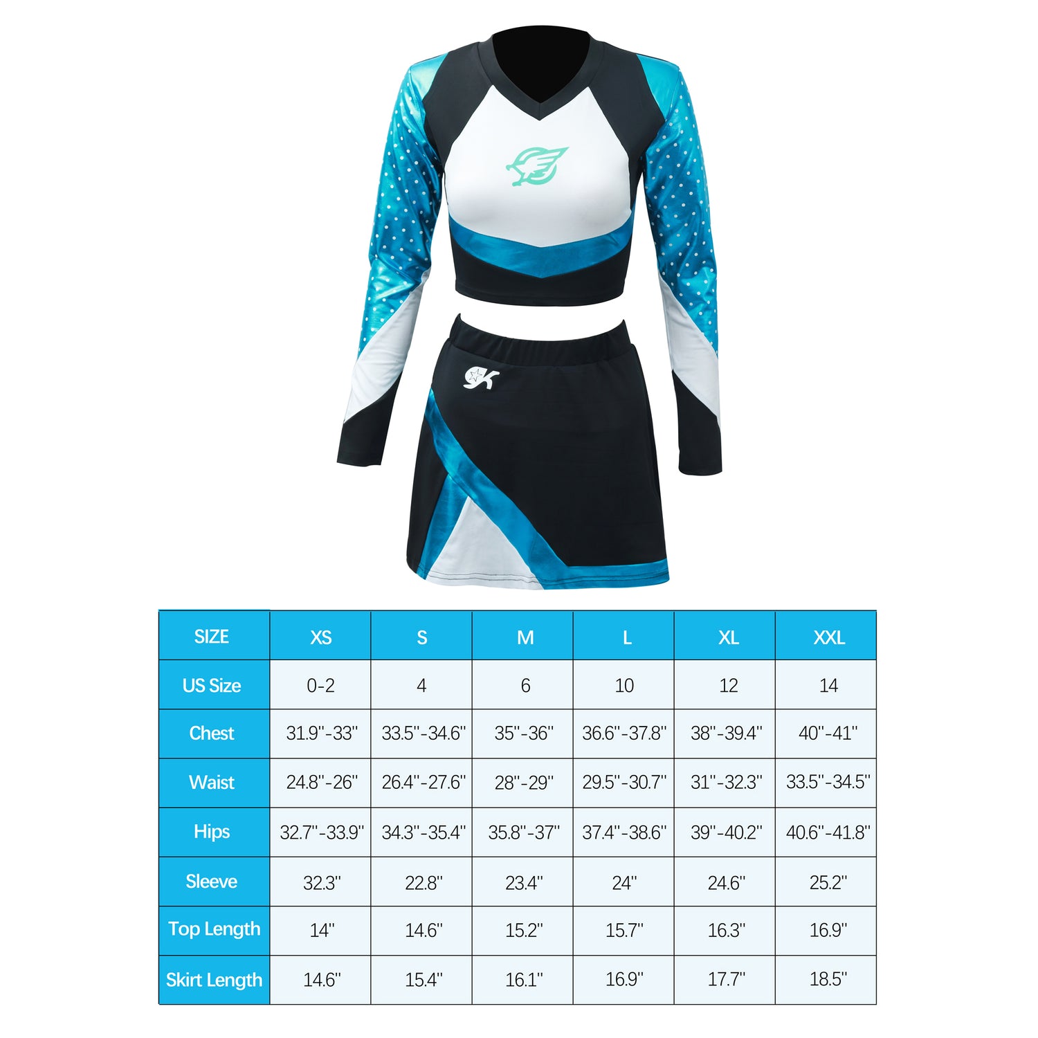 Maddy Perez Cheerleader Cosplay Outfits Long Sleeve School Cheer Uniform Costume for Women