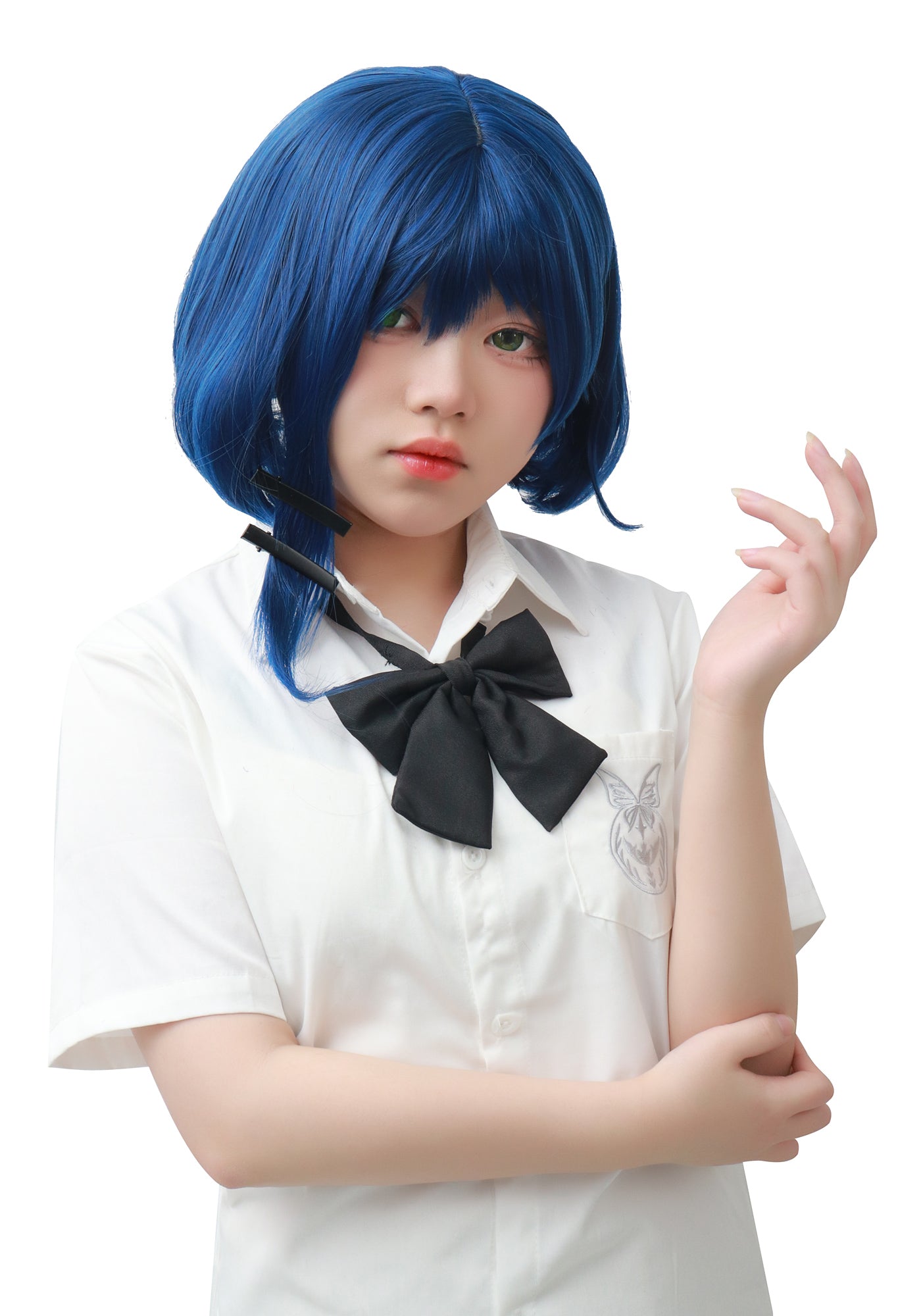 DAZCOS Yamada Ryou Short Blue Cosplay Wig Blue