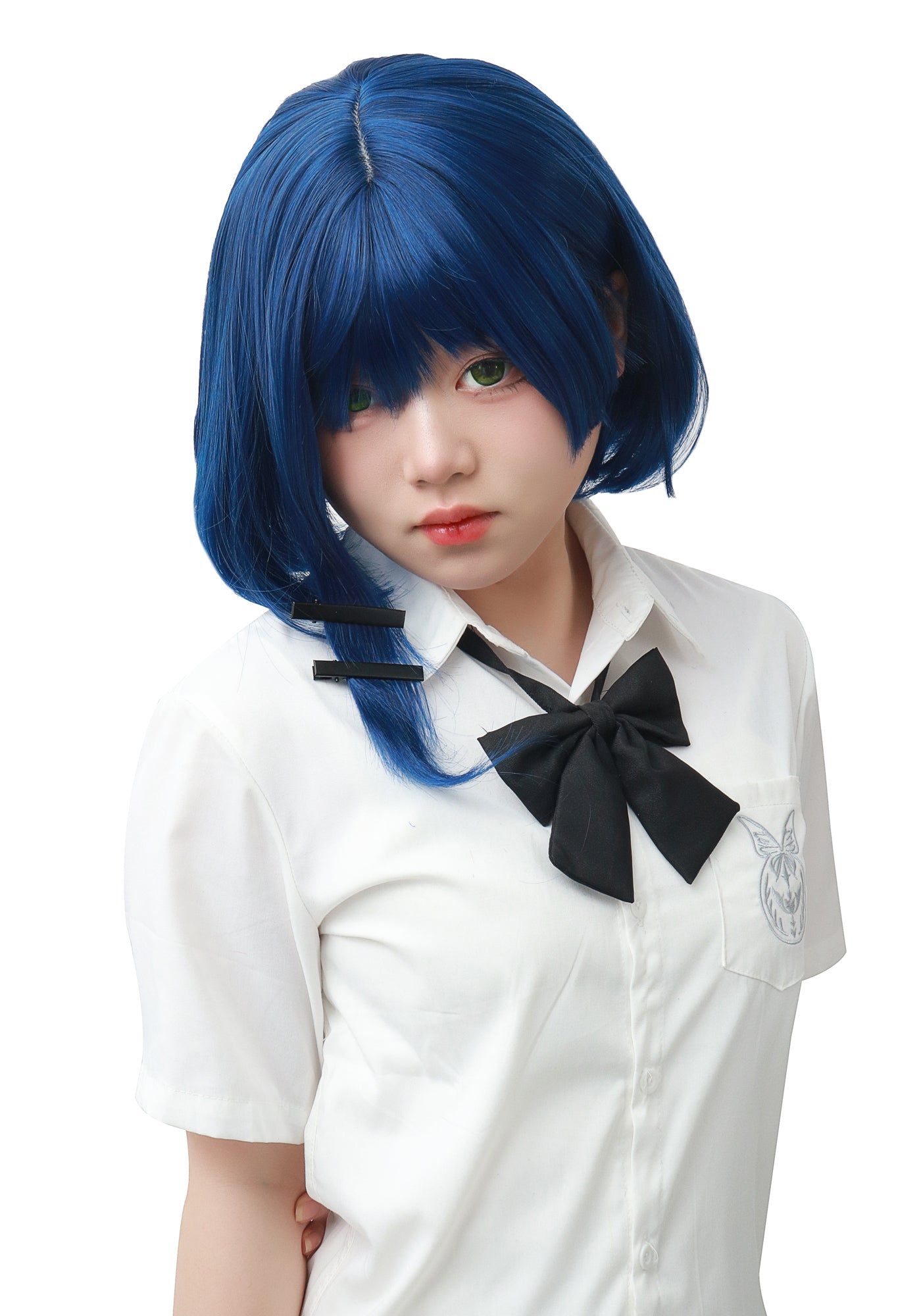 DAZCOS Yamada Ryou Short Blue Cosplay Wig Blue