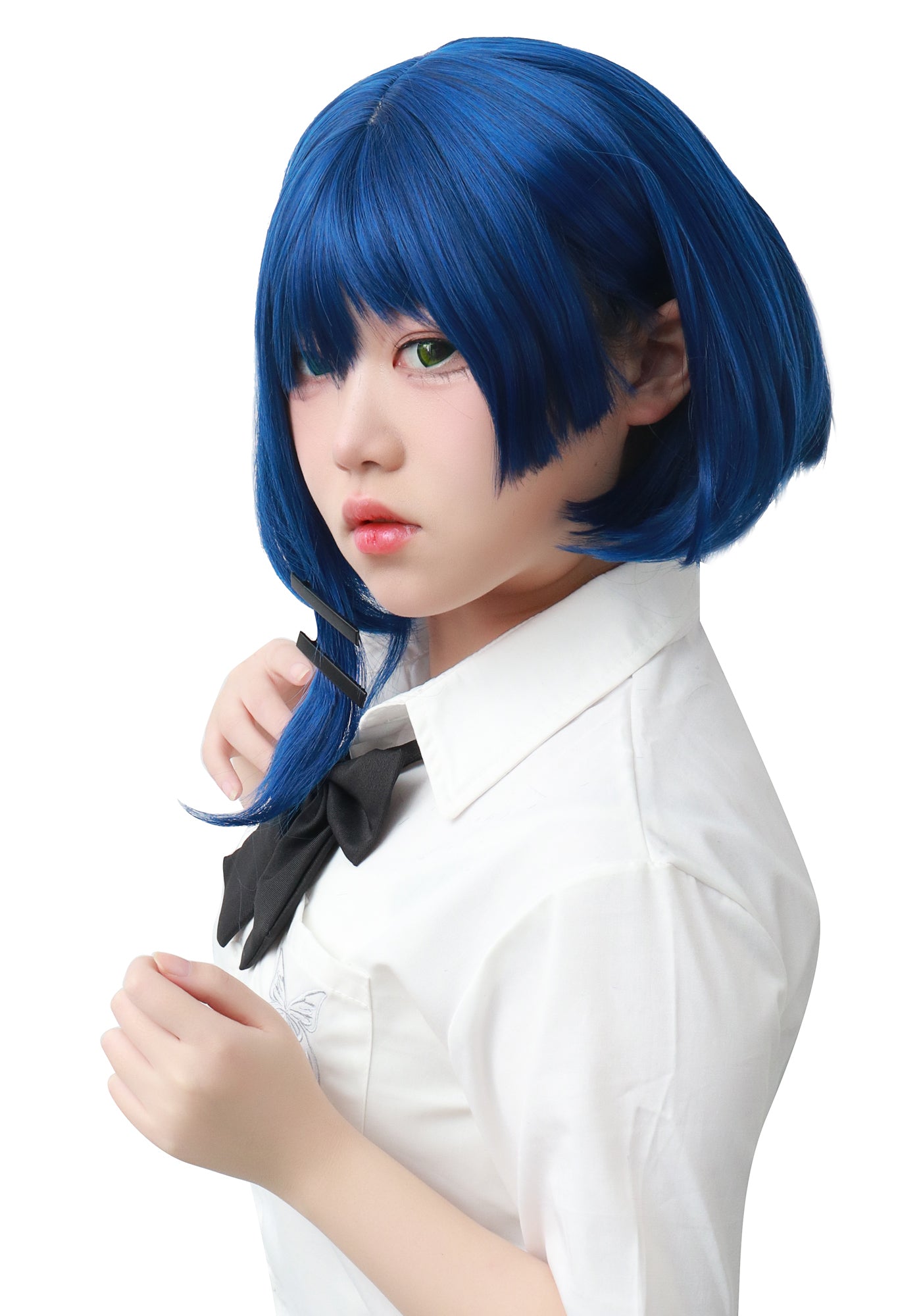 DAZCOS Yamada Ryou Short Blue Cosplay Wig Blue