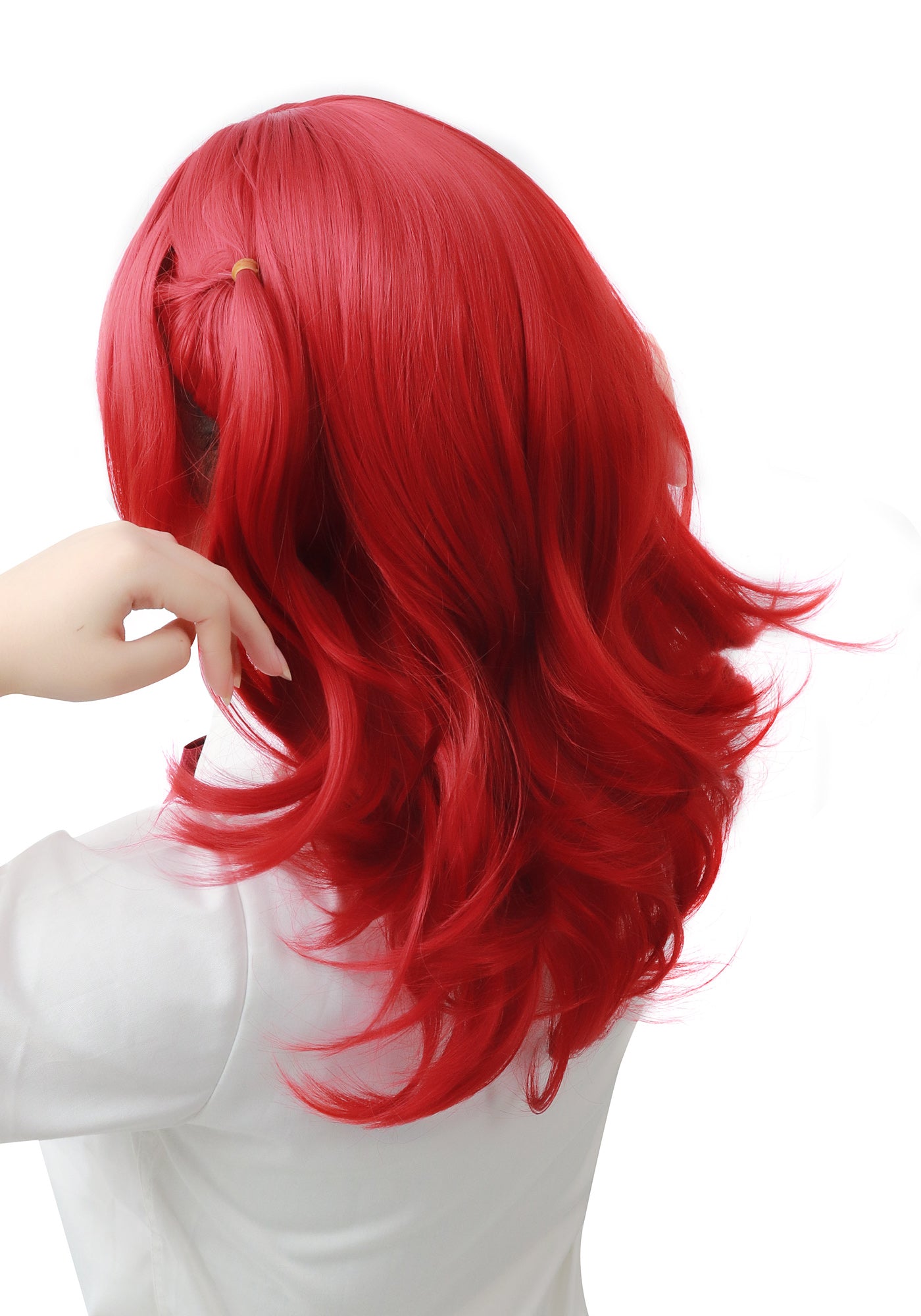 DAZCOS Kita Ikuyo with Side Ponytail Red Cosplay Wig Red