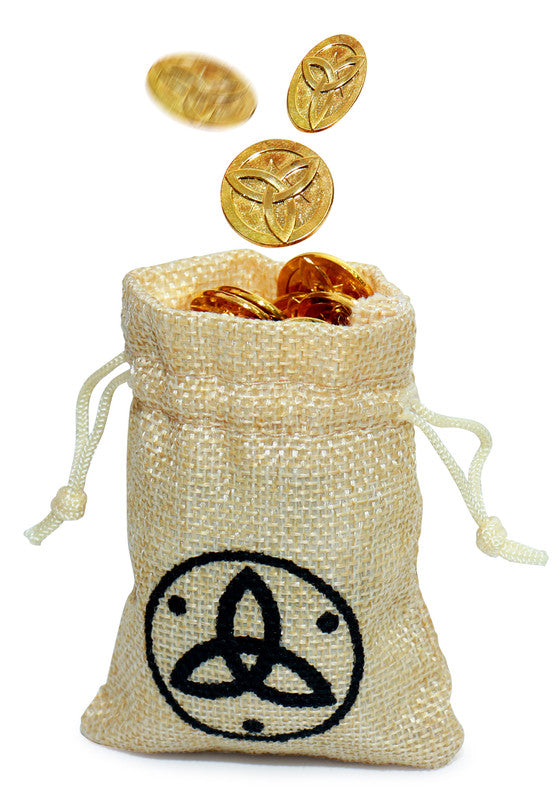 Mora Cosplay Drawstring Coin Pouch with 20 Coins