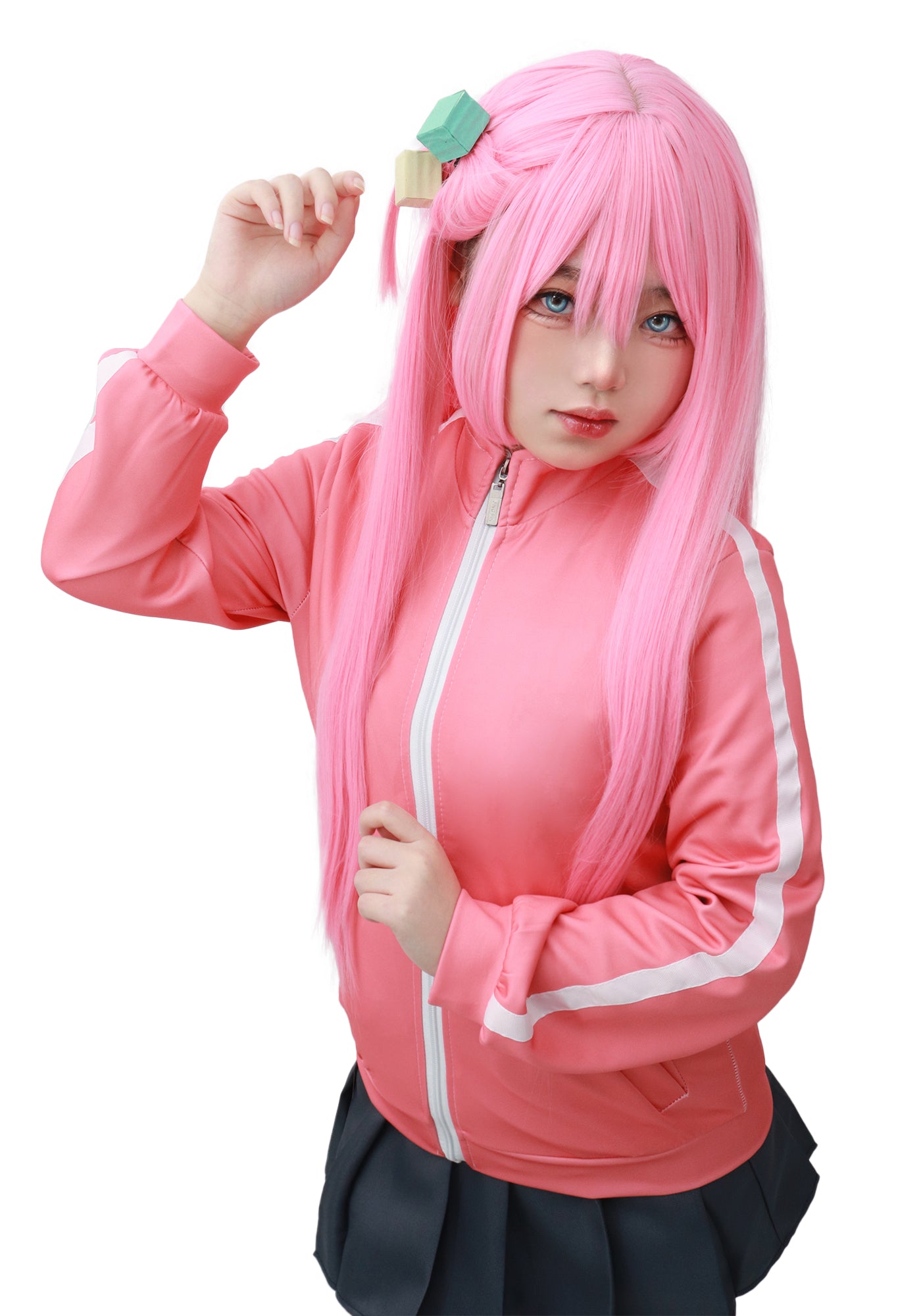 DAZCOS Gotou Hitori Long Straight Pink Cosplay Wig Pink