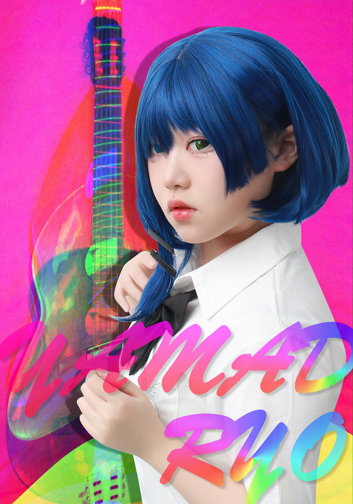 Yamada Ryou Short Blue Cosplay Wig
