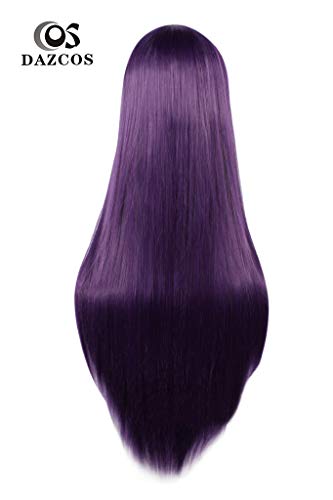 DAZCOS Sailor Mars Hino Rei Straight Purple Cosplay Wig Dark Purple