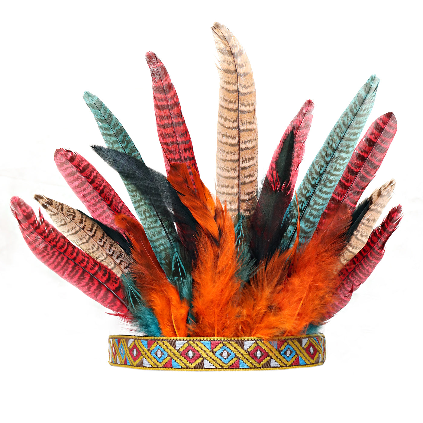 Peacock Feather Crown Carnival Headpiece Showgirl Headdress 1920s Flapper Accessories