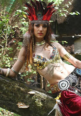 Peacock Feather Crown Carnival Headpiece