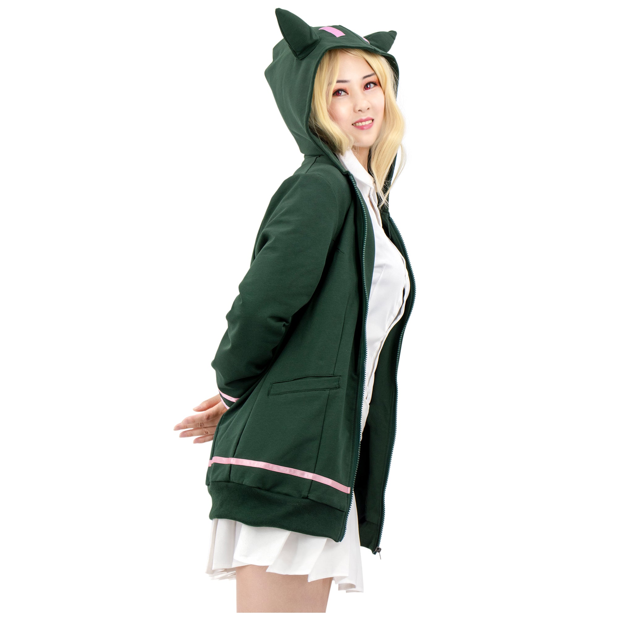 US Size Adult Anime Chiaki Nanami Cosplay Hoodie Coat for Halloween
