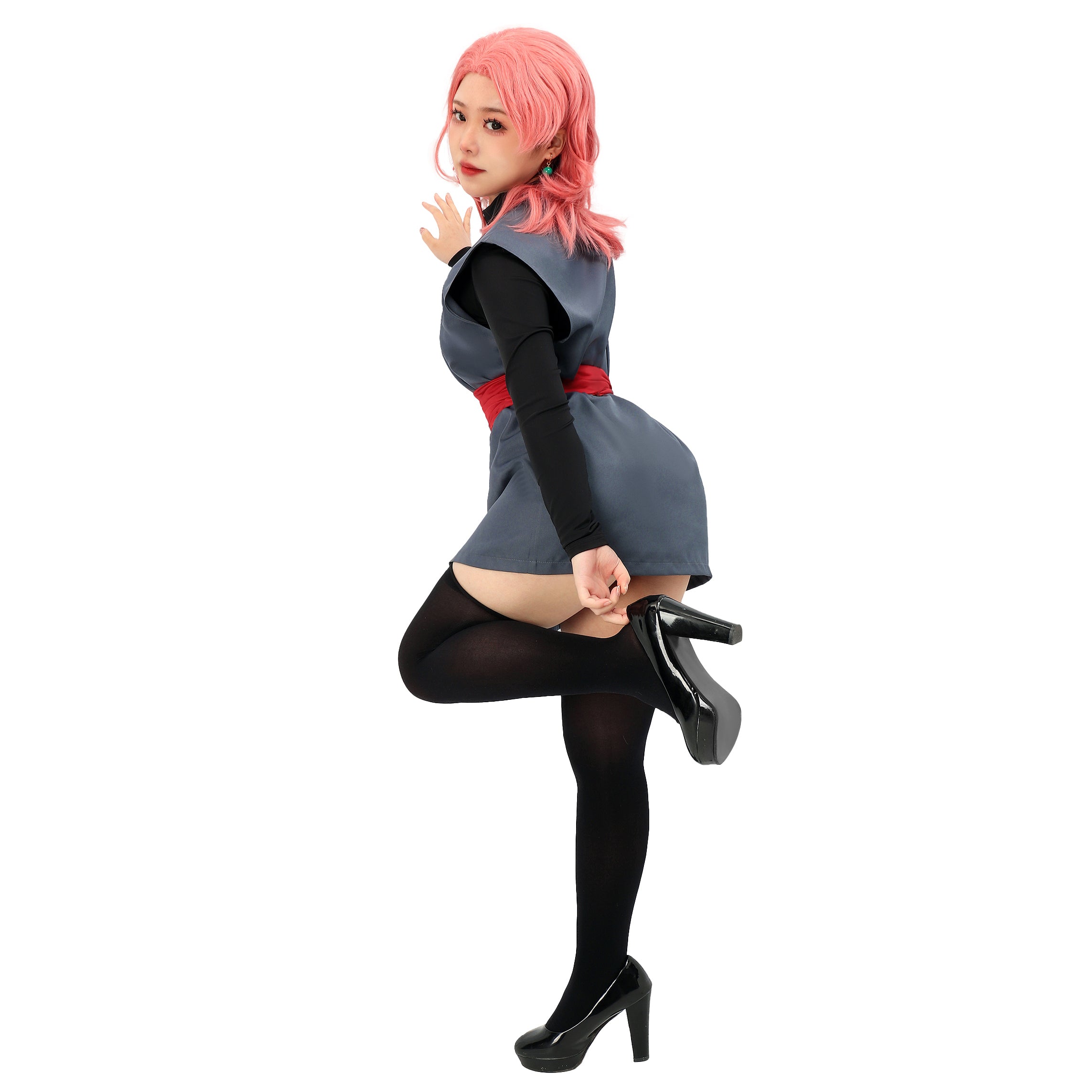 DAZCOS Anime Female Version Cosplay Costume Black Women&