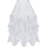 Tiered Tulle Skirt Ruffle Elastic Waist Midi Skirt