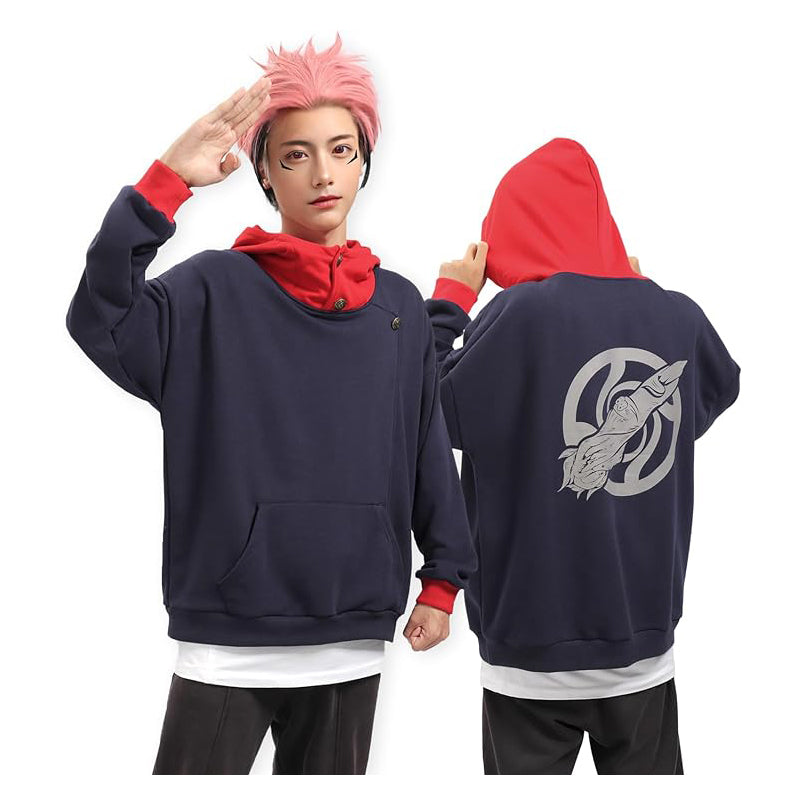 Itadori Hoodie Anime Print Pattern Hooded Pullover Sweatshirt Cosplay Costume
