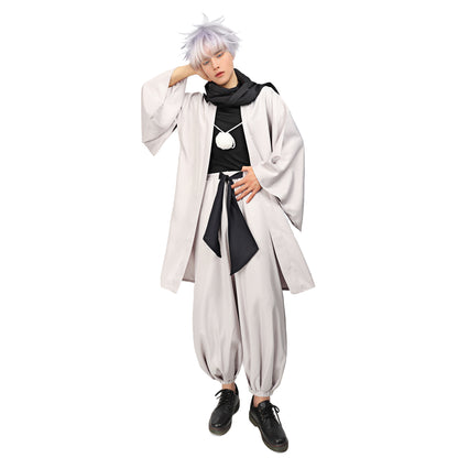 Satoru Cosplay Haori Kimono Jacket Men with Scarf Satoru Costume Adult Outfits Japan Kimono Comic-Con Carnival Clothing