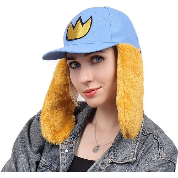 Cute Blue Hat with Dog Ears for Men Women Cosplay Costume