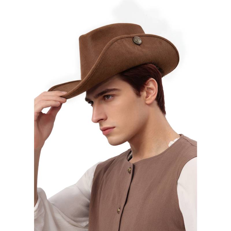 Unisex Medieval Renaissance Musketeer Hat Colonial Tricorn Cap Headwear Hat Costume Accessories