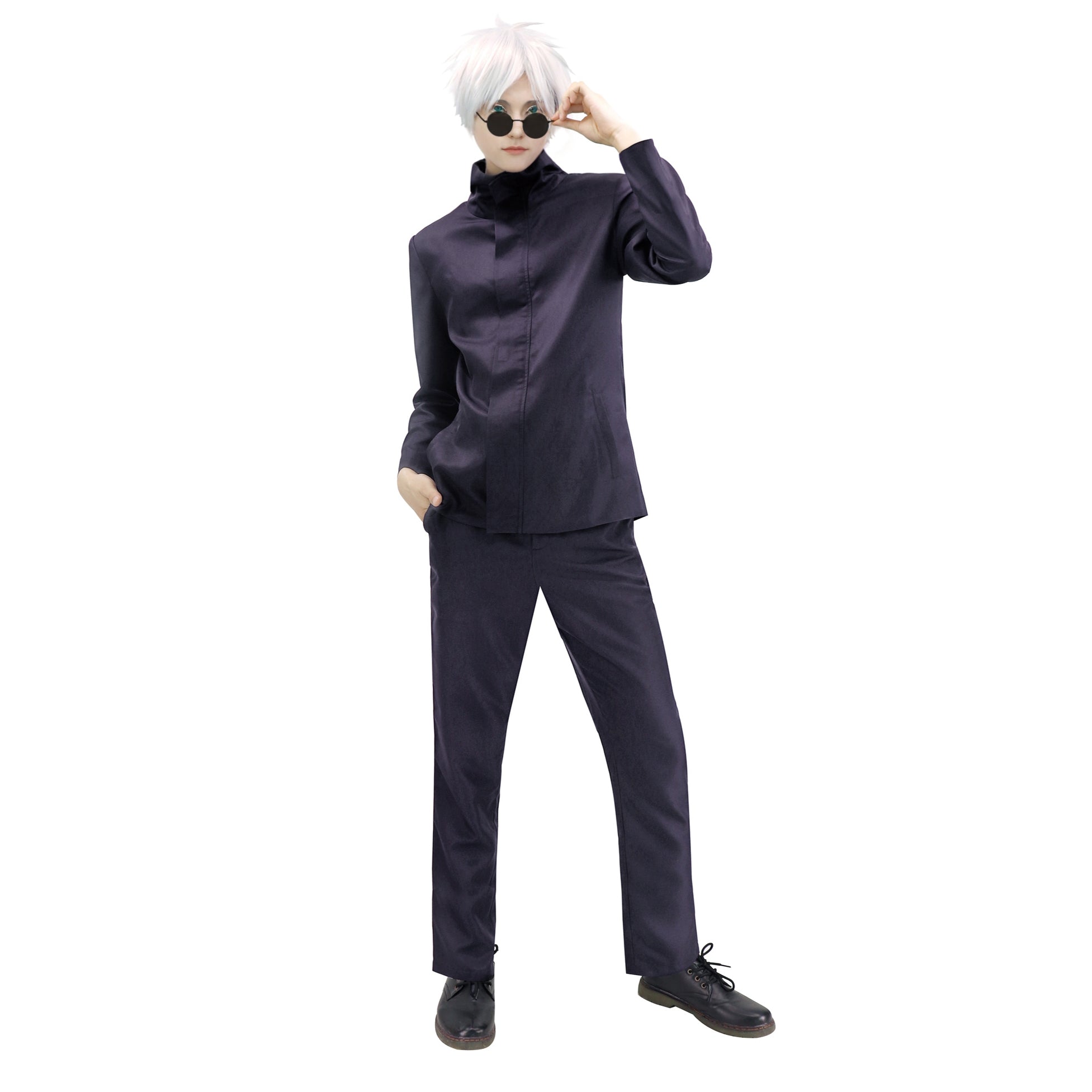 Costume de Cosplay Gojo Satoru taille américaine pour homme uniforme Ouitfit avec bandeau sur les yeux