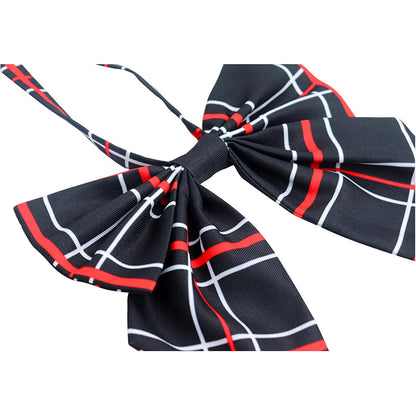 2 Pcs Necktie Bow Tie Unisex Uniform Adjustable Plaid Tartan Bow Tie Necktie Set Cosplay Costume Accessories Props For Halloween Party