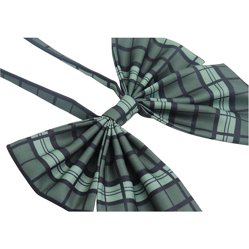 2 Pcs Necktie Bow Tie Unisex Uniform Adjustable Plaid Tartan Bow Tie Necktie Set Cosplay Costume Accessory Props For Halloween Party School Wear