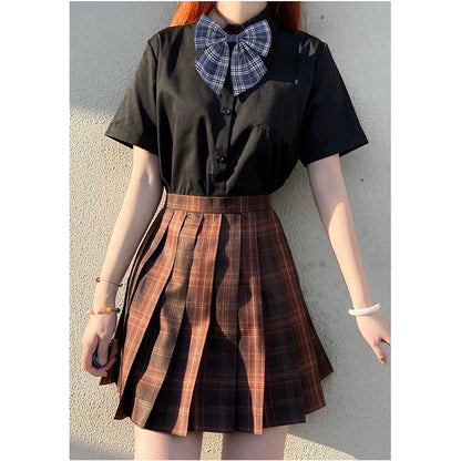 2 Pcs Necktie Bow Tie Unisex Uniform Adjustable Plaid Tartan Bow Tie Necktie Set Cosplay Costume Props For Halloween Party School Use