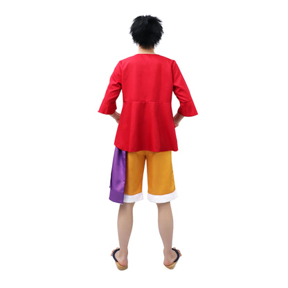 DAZCOS US サイズ ルフィ コスプレ ワノ国 アニメ コスチューム 衣装 紫の海賊サッシュ付き