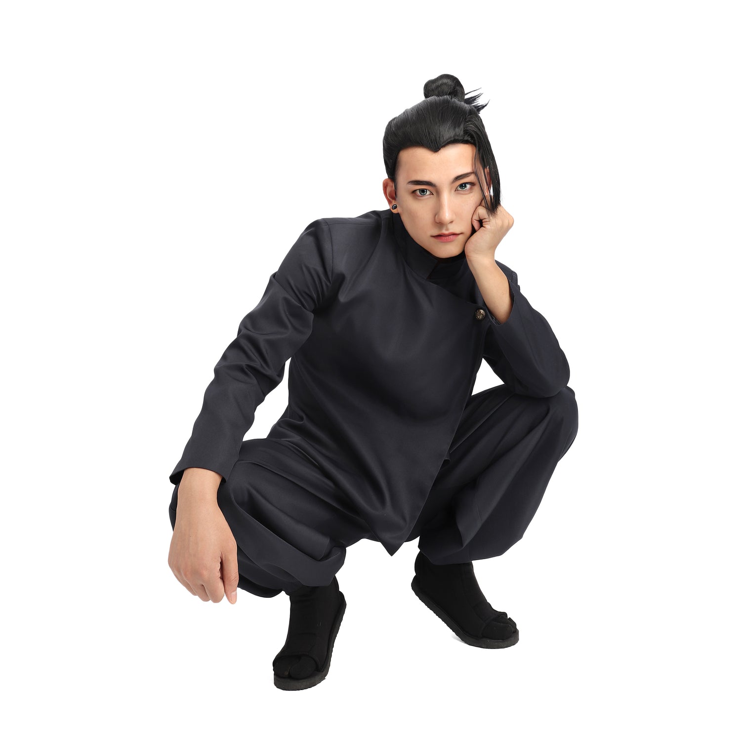 男性の米国サイズ五条悟コスプレ衣装制服 Ouitfit と目隠し