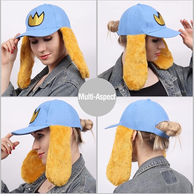 Cute Blue Hat with Dog Ears for Men Women Cosplay Costume