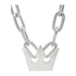 Sora Necklace with Thick Chain Crown Pendant for Halloween Cosplay Costume Silver