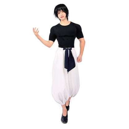 Gojo Satoru/Fushiguro Toji Black Shirt and Grey Baggy Pants with Black Belt