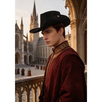 Unisex Medieval Renaissance Musketeer Hat Colonial Tricorn Cap Headwear Hat Costume Accessories