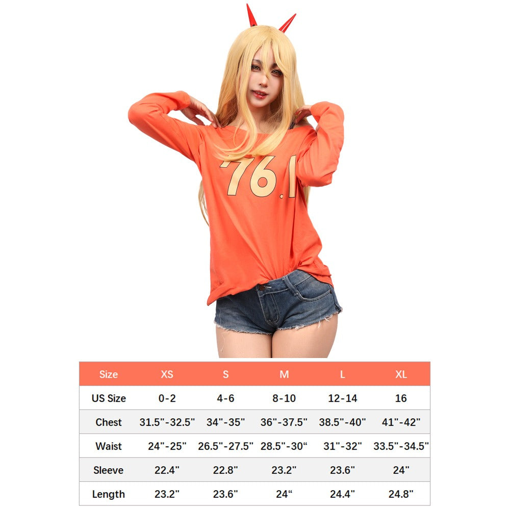 chainsaw man power cosplay costume size chart