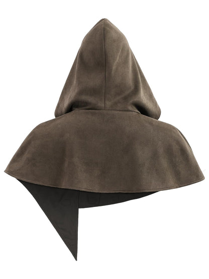 Medieval Cowl Hood With Buckles Renaissance Hooded Cape Hat Costume Accessories For Halloween Party