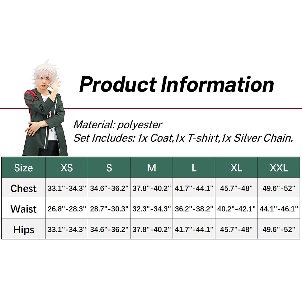 Cosplay Costume Jacket Shirt with Silver Chain 