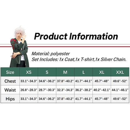 Cosplay Costume Jacket Shirt with Silver Chain 
