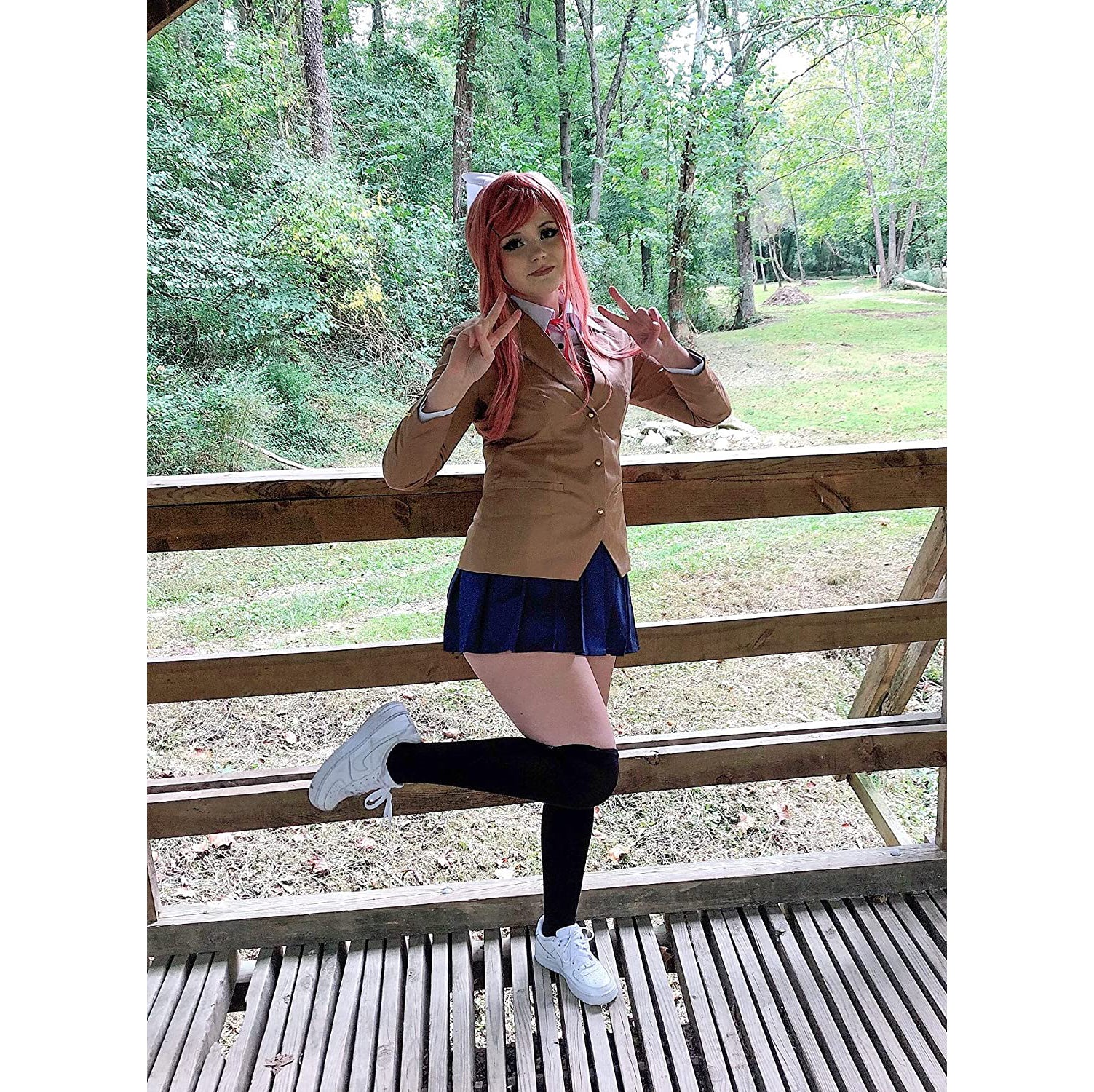 Doki Doki Monika Cosplay Costume Full Set
