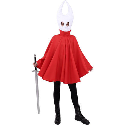 Adult Child Adventure Game Mask Hood Cape Gothic Red Cloak Cosplay Costume Props For Halloween Party